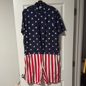 Well Worn Blue and Red Star-Striped Men's Outfit